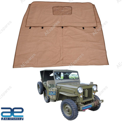 Canvas Soft Top for Jeep CJ2A CJ3A (1945–1953) - Camel Color