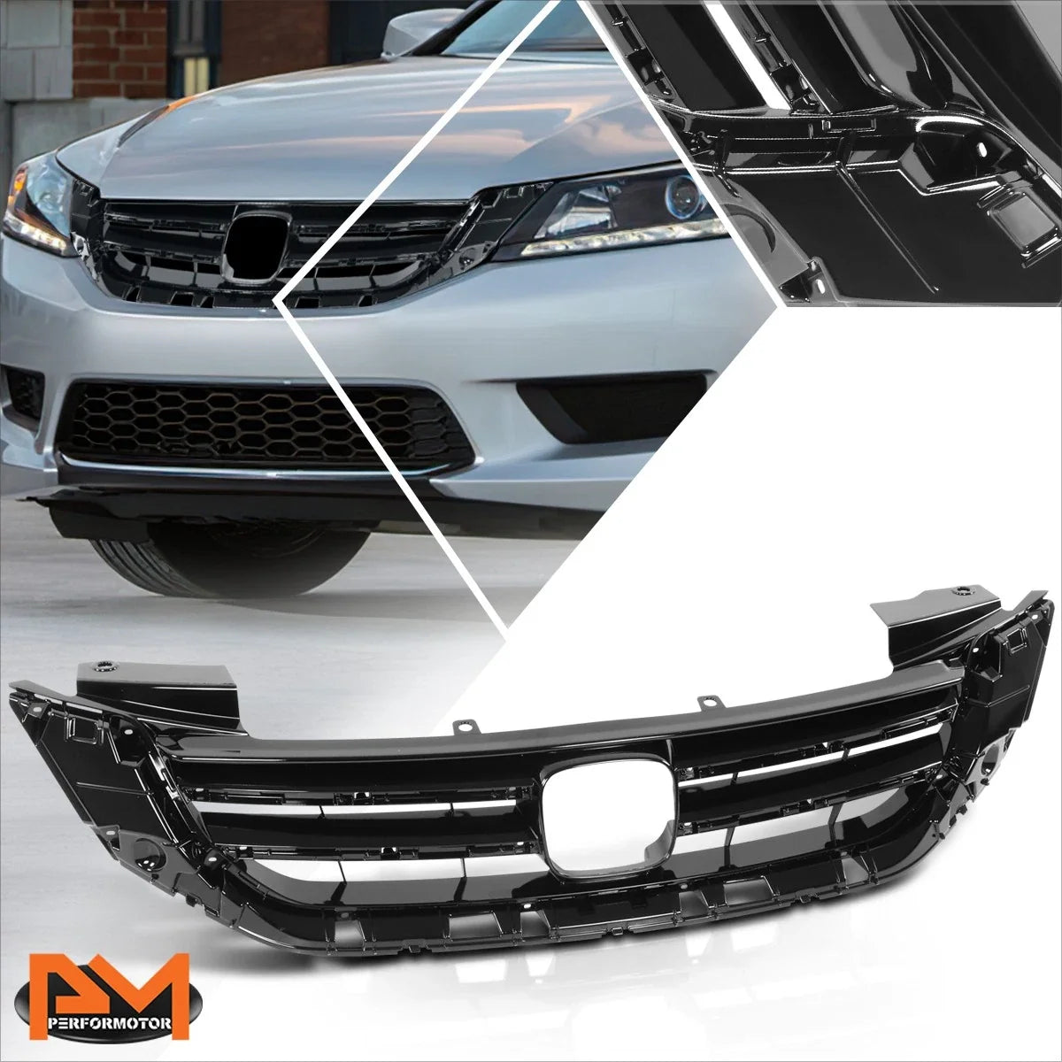 Upper Grille for Honda Accord Sedan V6 (2013–2015) w/Badge Slot