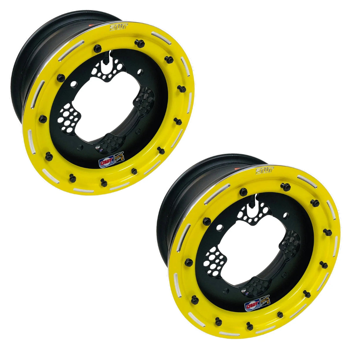 DWT ROK'N LOCK Front Yellow Beadlock Rims for TRX400EX (2000–2009) 10x5 4/144