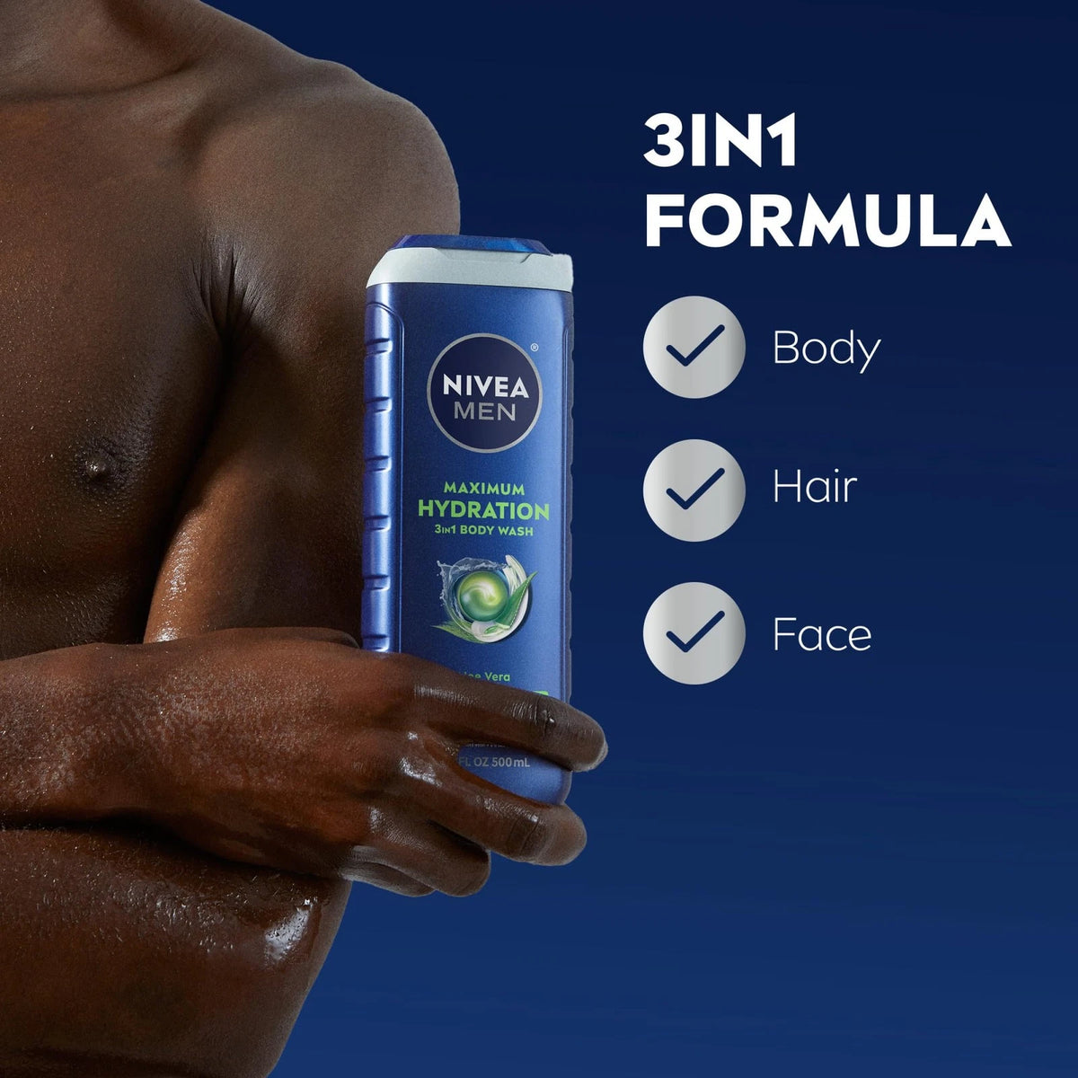 Pack of 3 NIVEA Men 16.9 Fl Oz Moisturizer with Aloe Vera