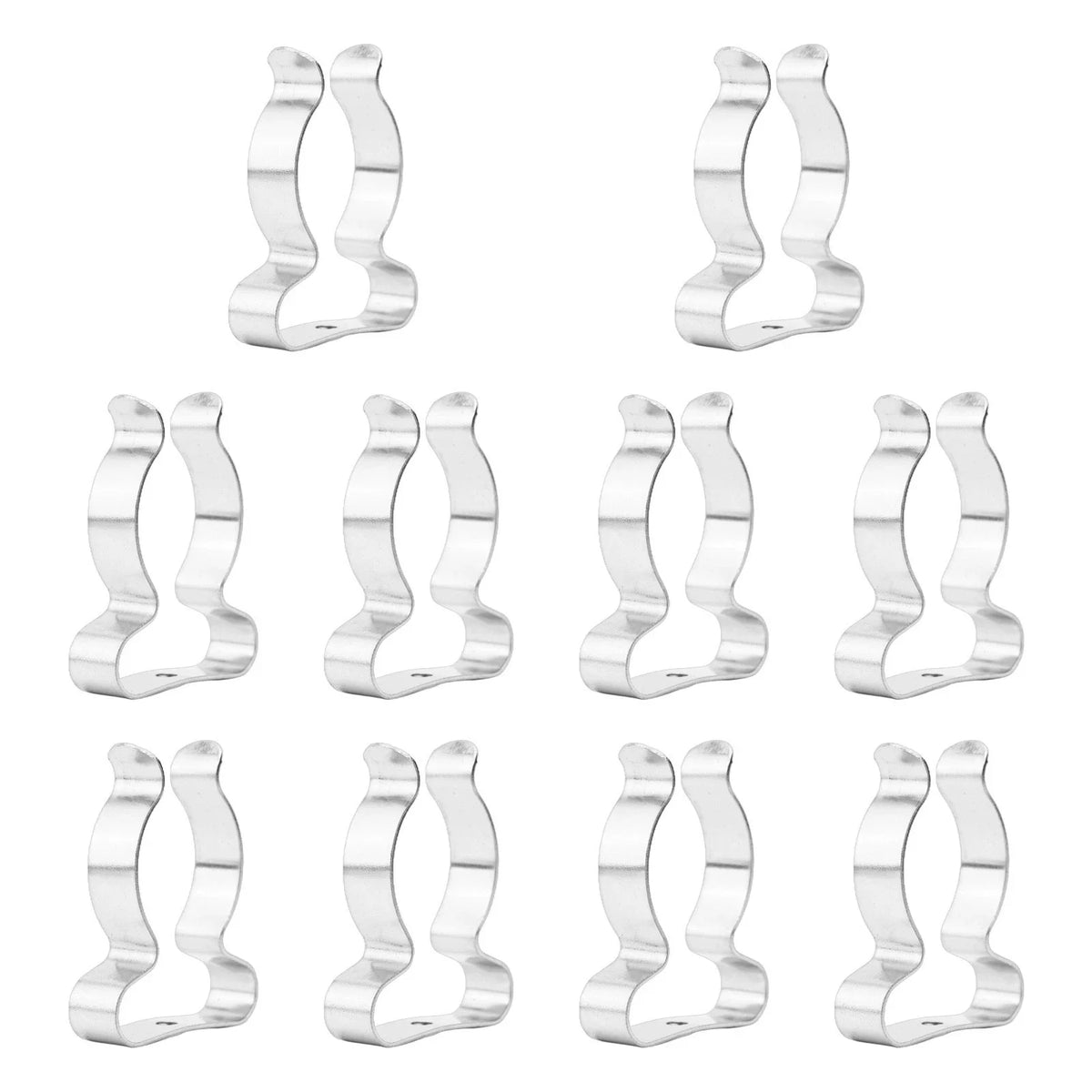 Set of 10 Terry Clips for Garages, Shacks, Cabinets - 12mm Fasteners