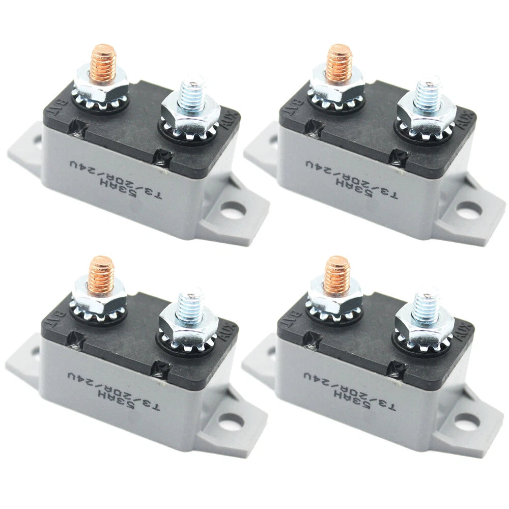 4X 20A AMP 12V Circuit Breaker Stud Type Automatic Reset Fuse