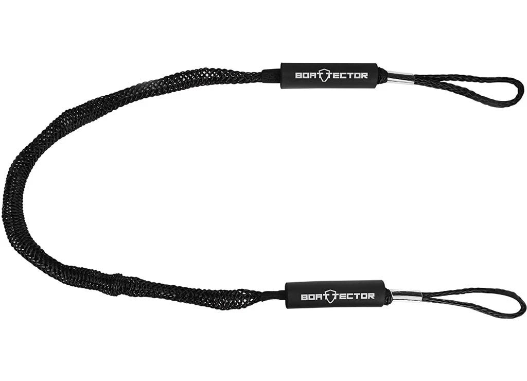 Set of 4 Bungee Dock Lines for Boat (6', Black) - Part Number 3006.3279