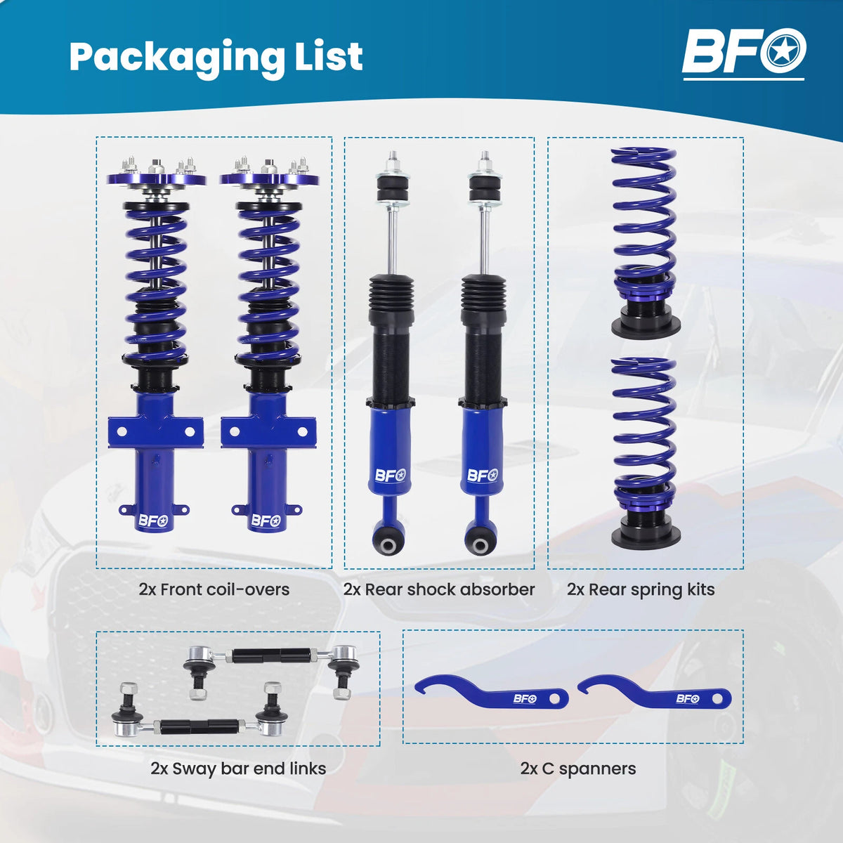 BFO Adjustable Coilovers for Ford Mustang S-197 (2005–2014) YVFJMI