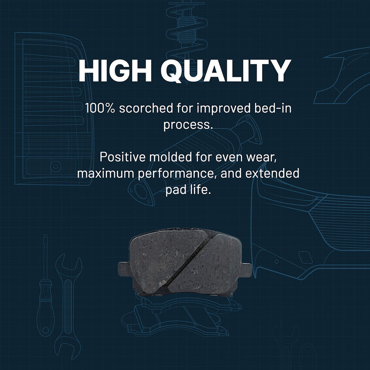 Set of 4 Rear Ceramic Brake Pads for Kia Sorento (2014–2020)