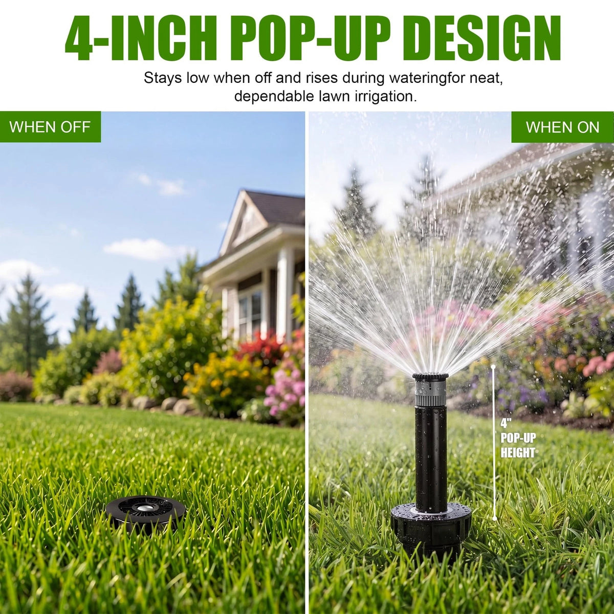 4 Pack Adjustable Sprinkler Heads for Lawn