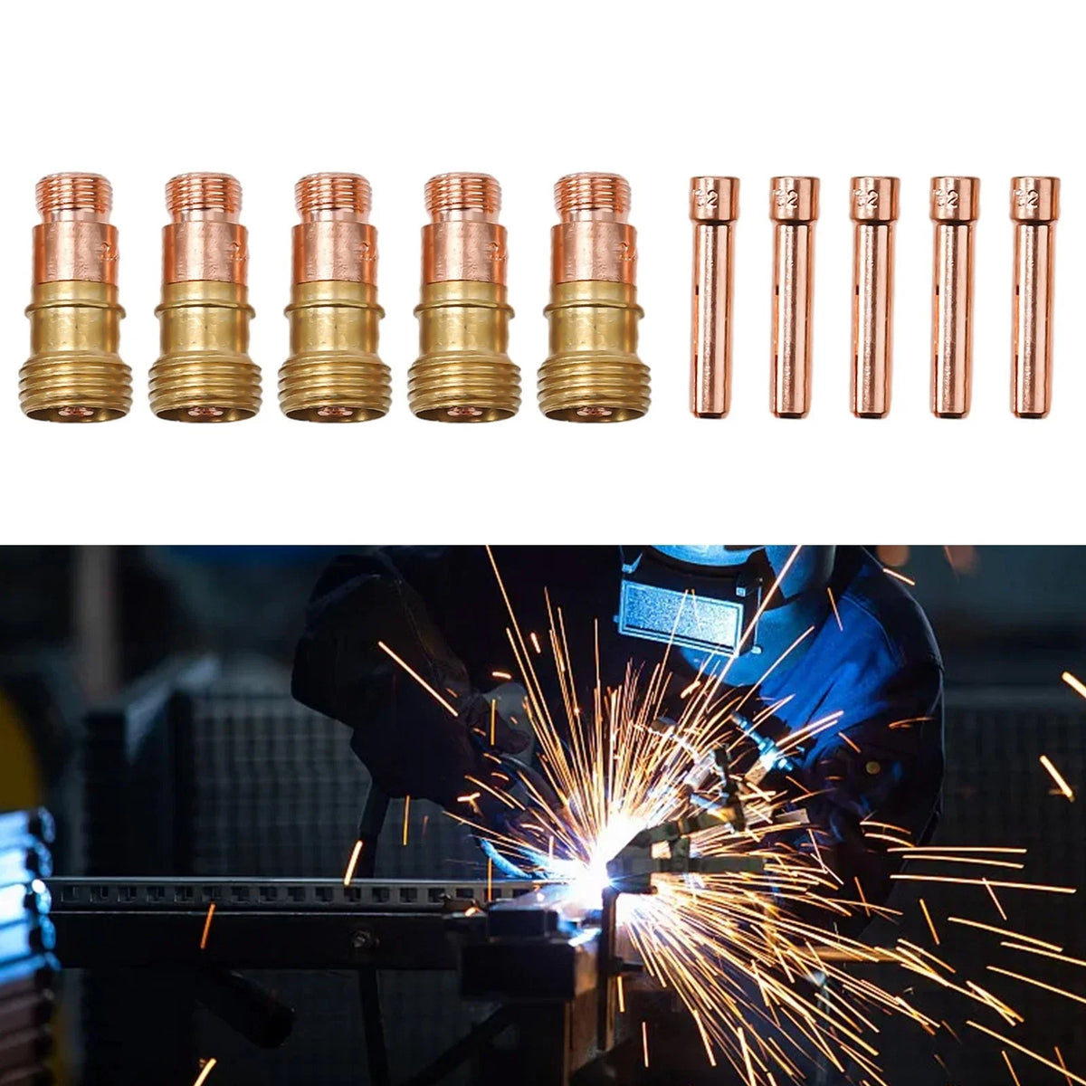 Set of 10 TIG Gas Lens 17GL332 10N24S for Welding