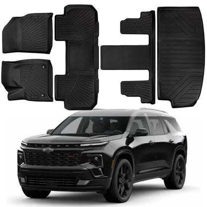 Set of 5 Floor Mats Cargo Liners All Weather for Chevrolet Traverse (2018–2024)