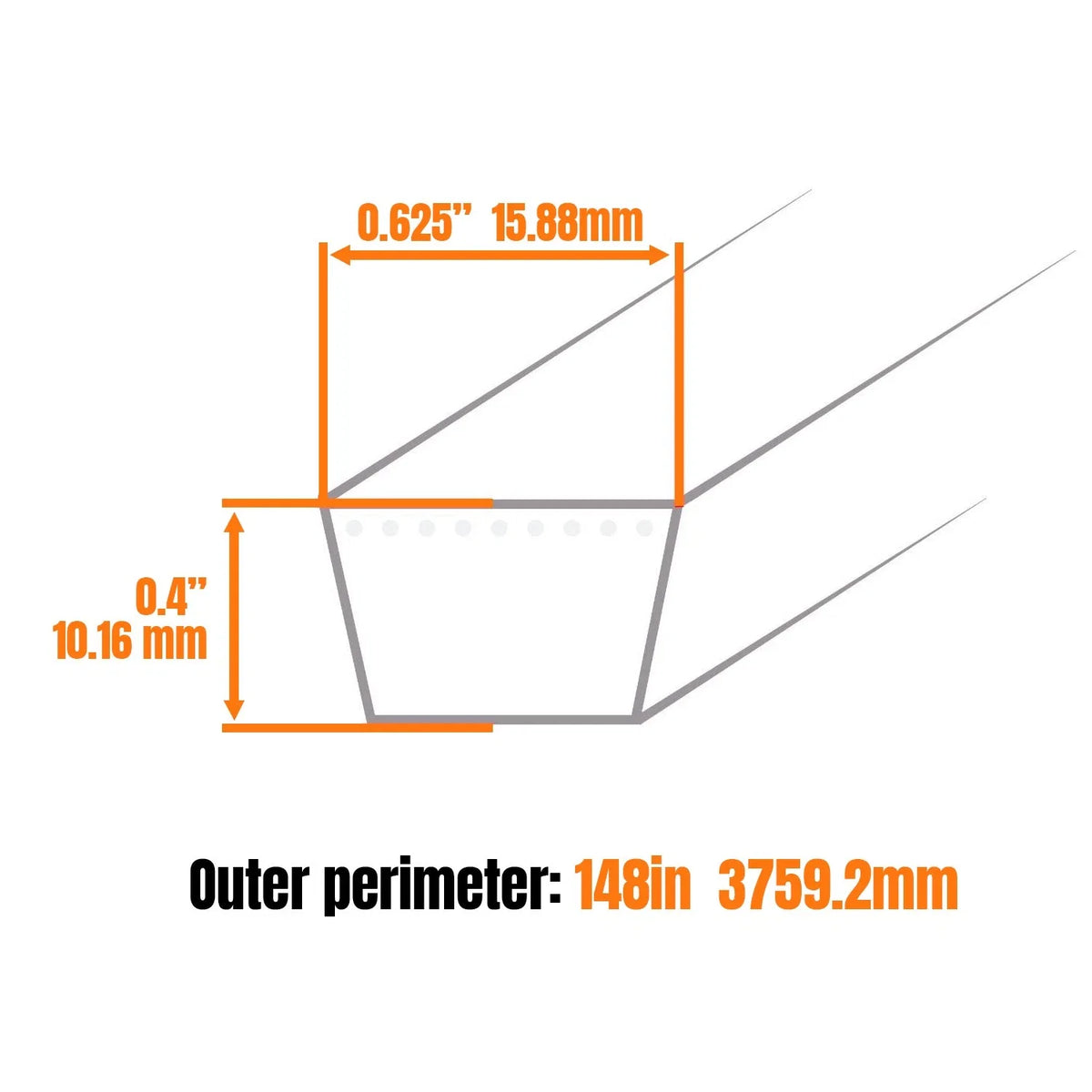 Replacement Deck Belt for Husqvarna LGT2654 (54") (187256, 187254, 196103, 587686701)