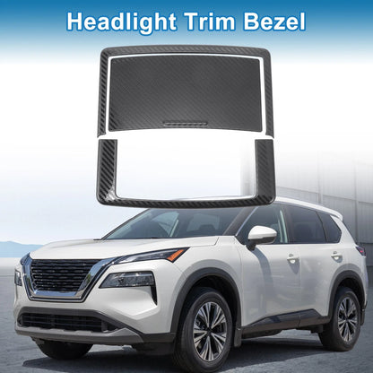 Set of 2 Headlight Trim Bezels for Nissan Rogue (2021–2024) ABS