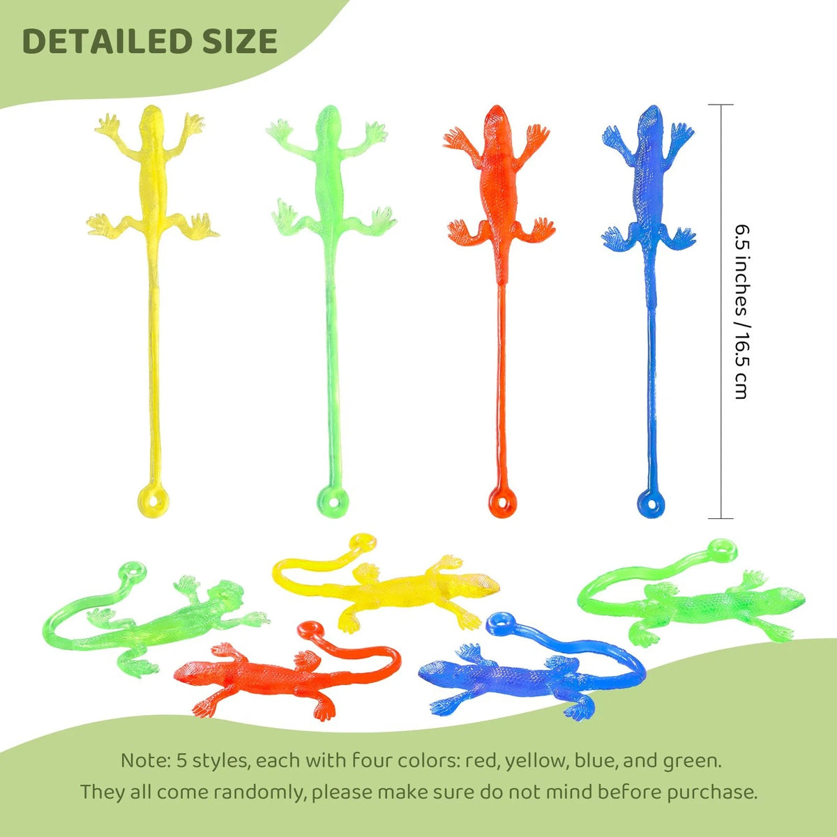 12 Pack Sticky Gecko Stretchy Lizards Sensory Toys