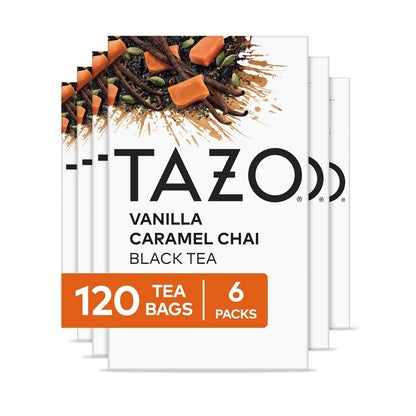 Set of 6 Tazo Vanilla Caramel Chai Tea Bags (120-Count)