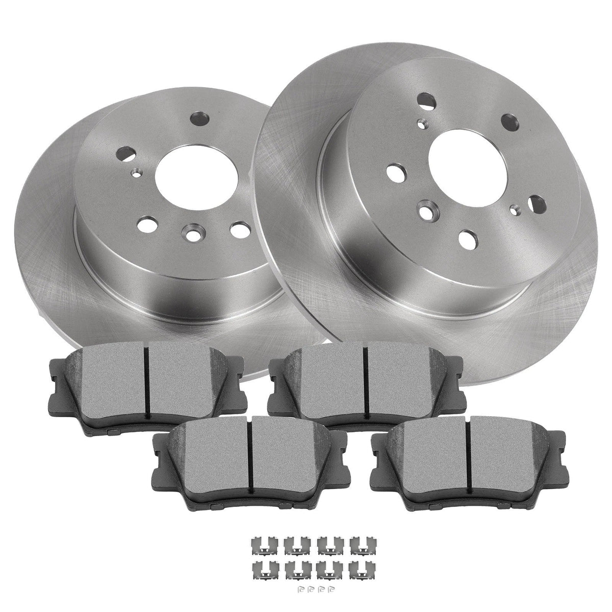 Set of 2 Rear Brake Disc Rotors & Pads for Toyota Avalon Camry (2013–2018)