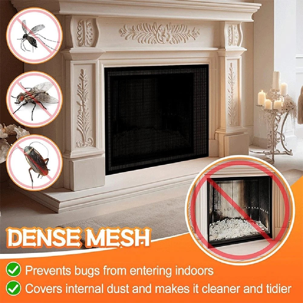 Fireplace Screen Mesh Cover for Baby Proofing and Pet Safety