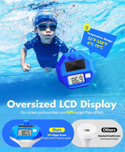 Solar Wireless Pool Thermometer for PoolLeader (2026) 650FT 3 inches