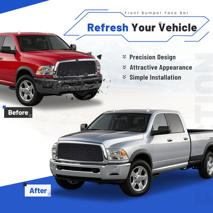 Chrome Front Bumper Face Bar for Dodge Ram 2500 3500 (2010–2018) - 68045698AB, Replace for 68045699AA, 68045699AB