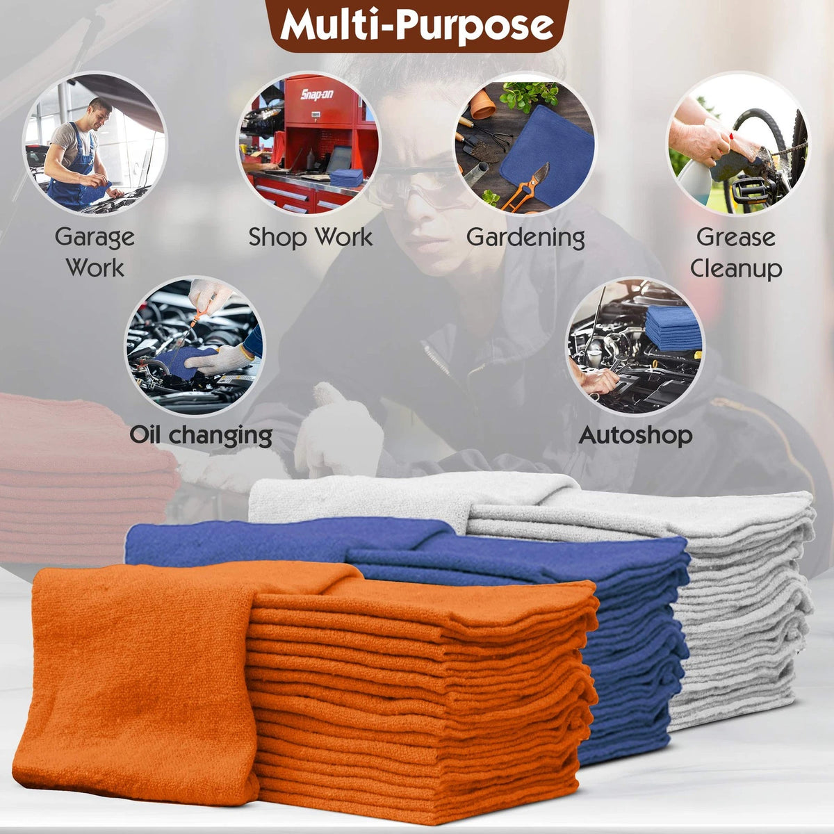 25 Pack Blue Auto Mechanic Shop Towels