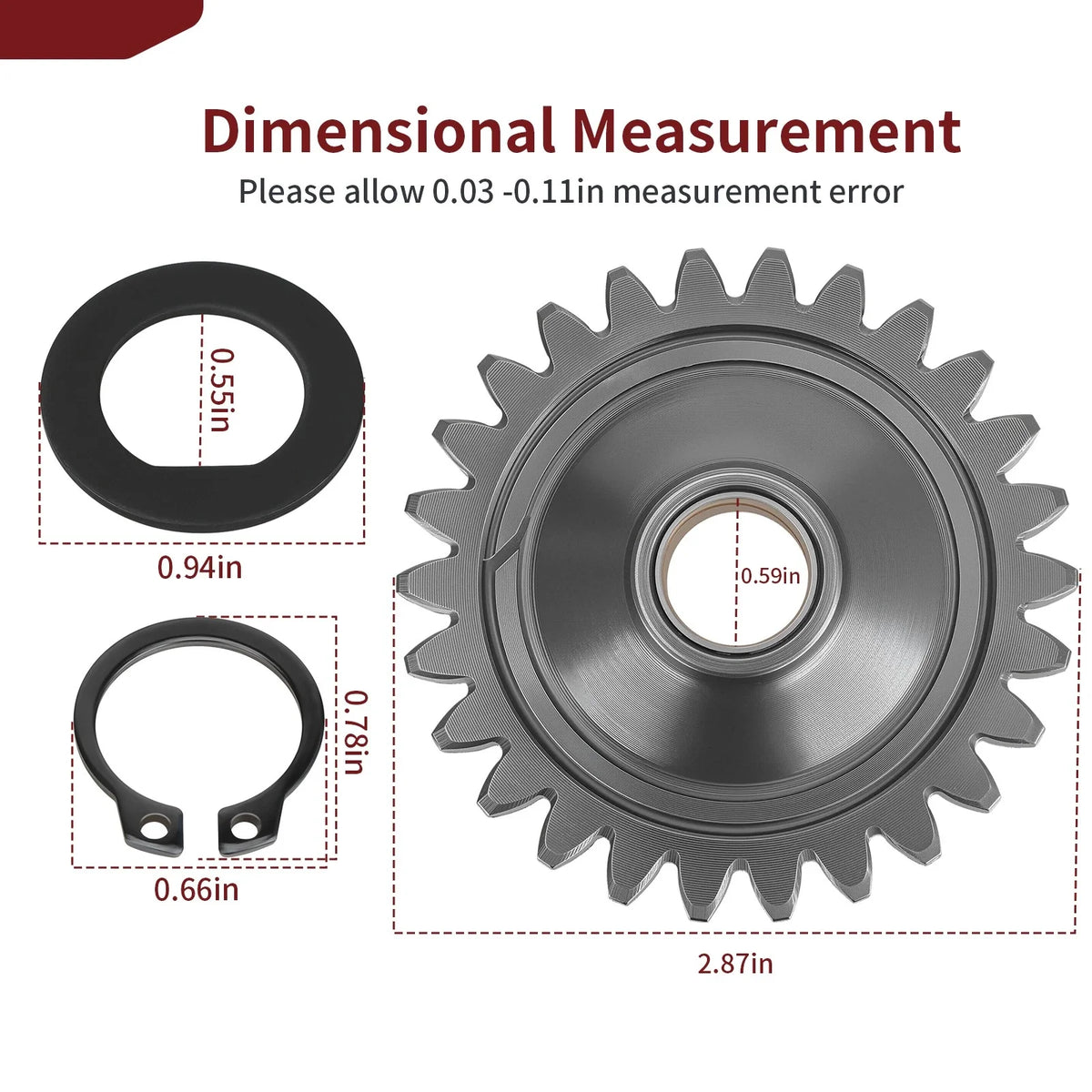 Idler Gear + Washer C Clip for Yamaha RZ350 Banshee 350 (1984–2006)