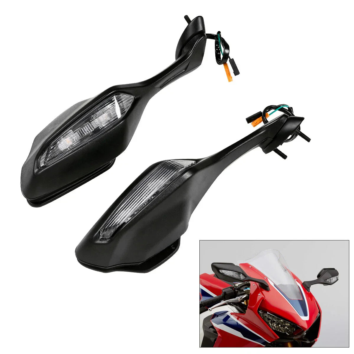 LED Turn Signal Rear-View Mirrors for Honda CBR1000RR (2017-2025)