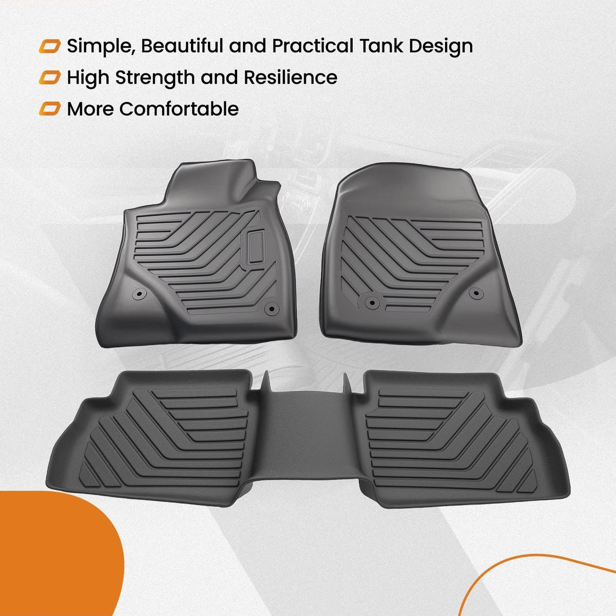 Set of 4 Floor Mats Liner for Mazda 3 (2014–2018) DRASGO Waterproof TPE