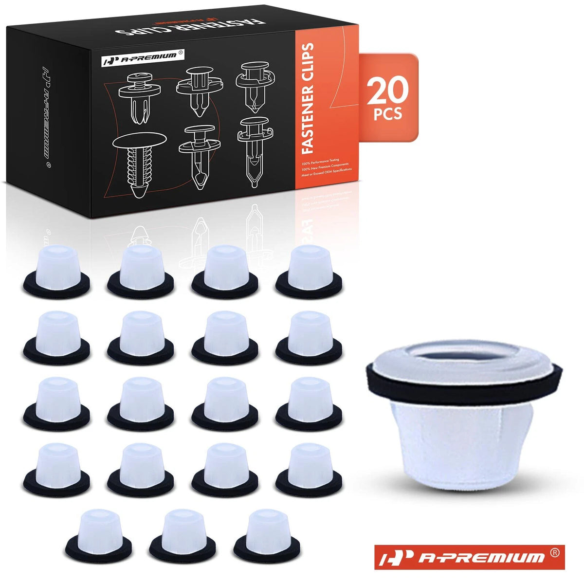 20Pcs Nylon Emblem Tubular Nut Retainer Clips for Mazda (LA0151958, LA01-51-958, 25074)