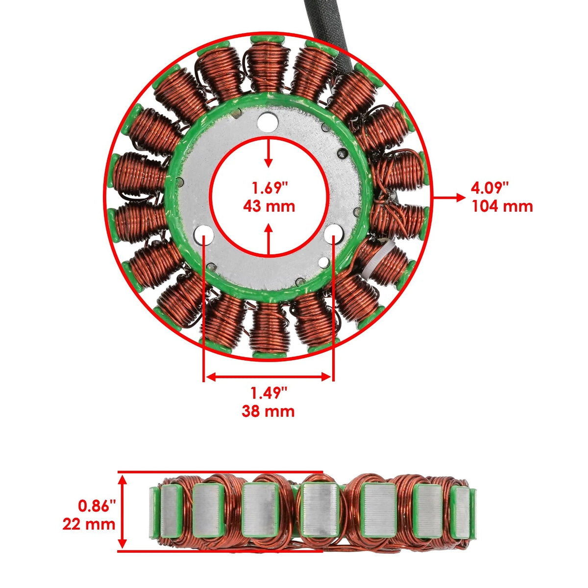 Stator for Suzuki GZ250 (1999–2006) ST289, 32101-13F00, 3210113F00