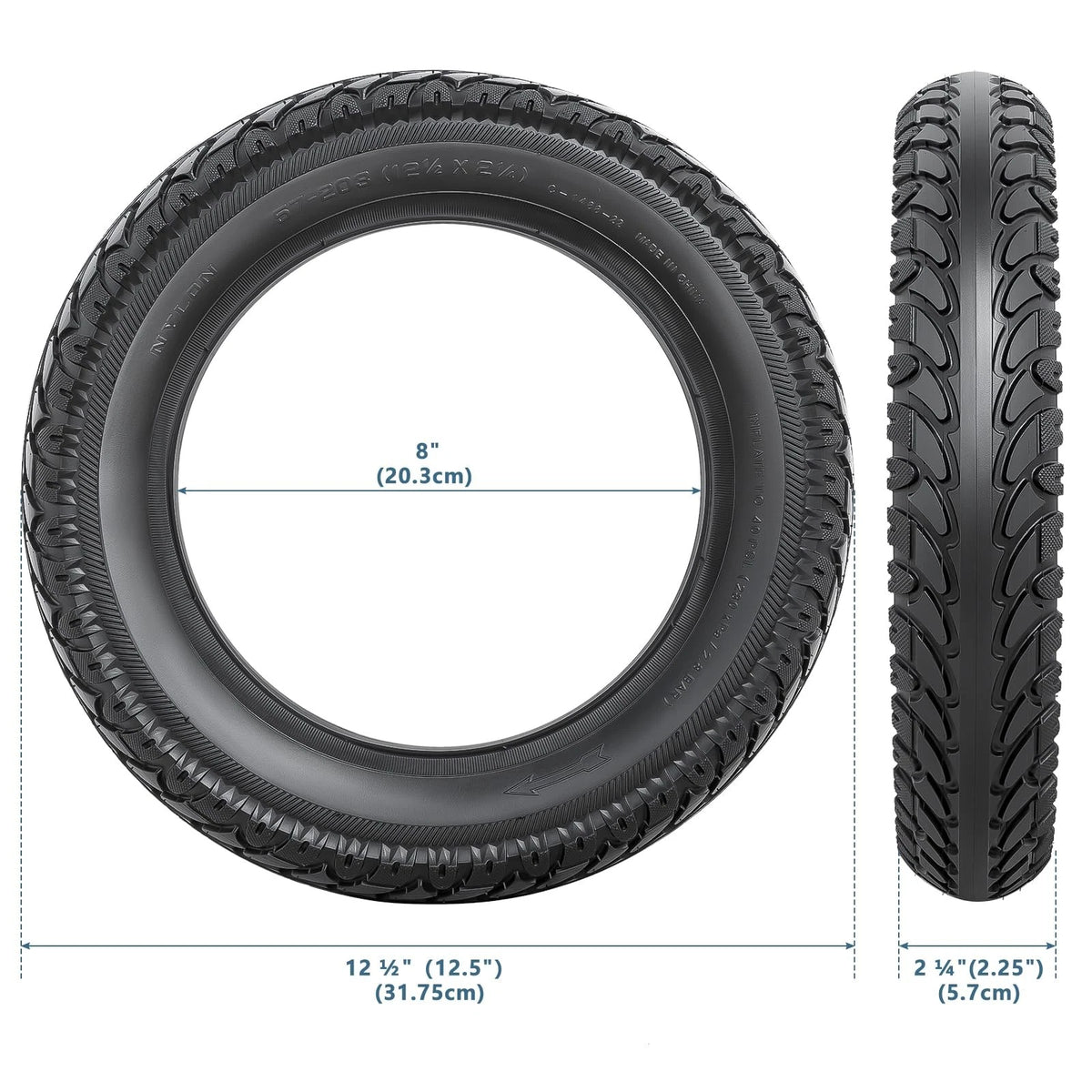 Replacement Tire and Inner Tube for 12 1/2 x 2 1/4 (12.5x2.25)