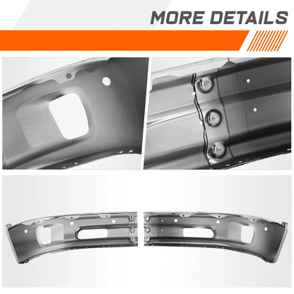 Front Bumper Face Bar Chrome for Ram 1500 (2014–2024) w/ Sensor & Fog Light Cutouts