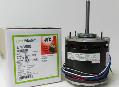 Air Handler Blower Motor for HVAC 3589 3/4 HP 1075/3 RPM 115V 48 Frame