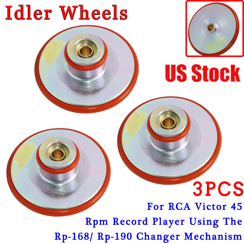3X Idler Wheels for RCA 45 RPM Record Changer (RP-168, RP-190)