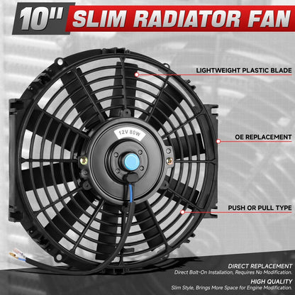3 Row Aluminum Chrome Radiator + 10" Black Fan for Mazda RX-3 Savanna (S102A)