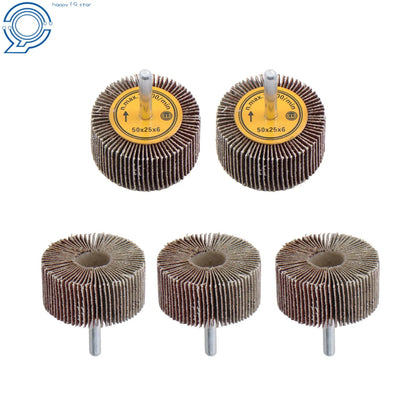 Set of 5 Flap Wheels 2" x 1" 120 Grit for Automotive Finishing