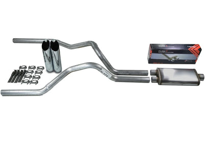 2.5" Dual Exhaust Muffler for Ford F-150 (2004–2014) - Flow II, Stainless, Slash Tip