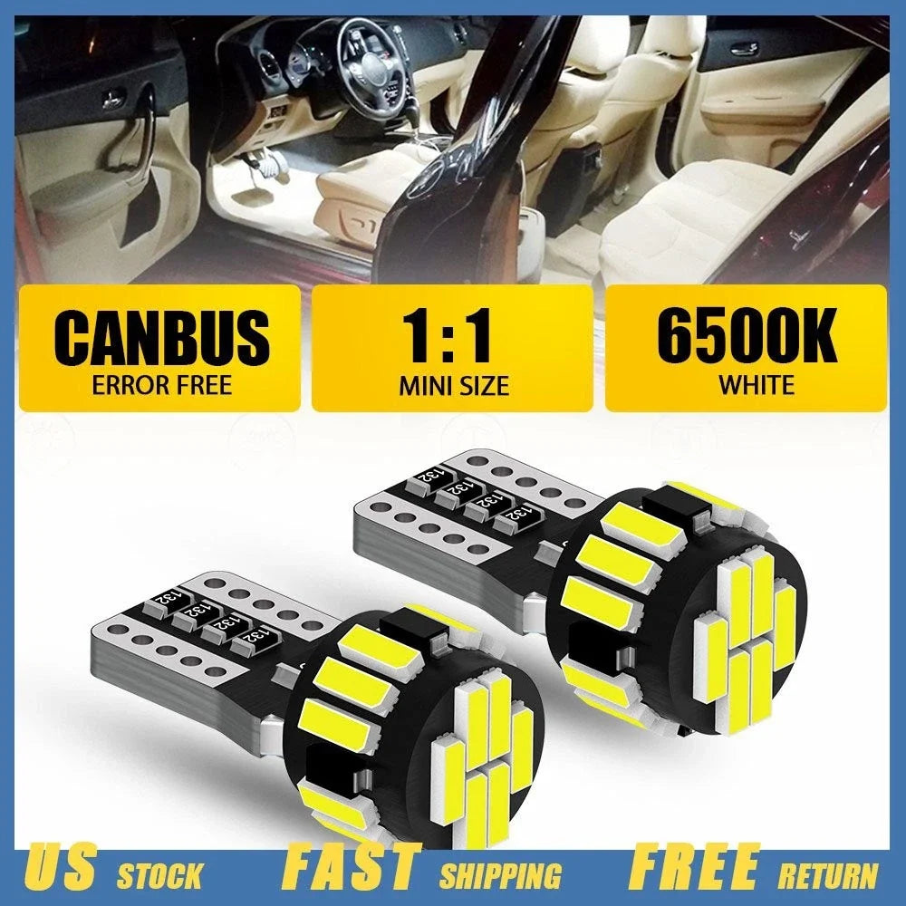 Pair LED T10 194 168 W5W Canbus White Bulb for Universal (2010–2023)