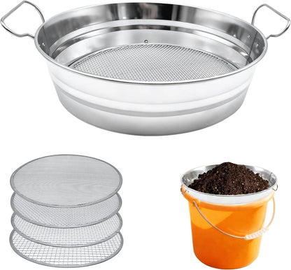 Soil Sifter for Gardening with Handles (Fits 5 Gallon Bucket)