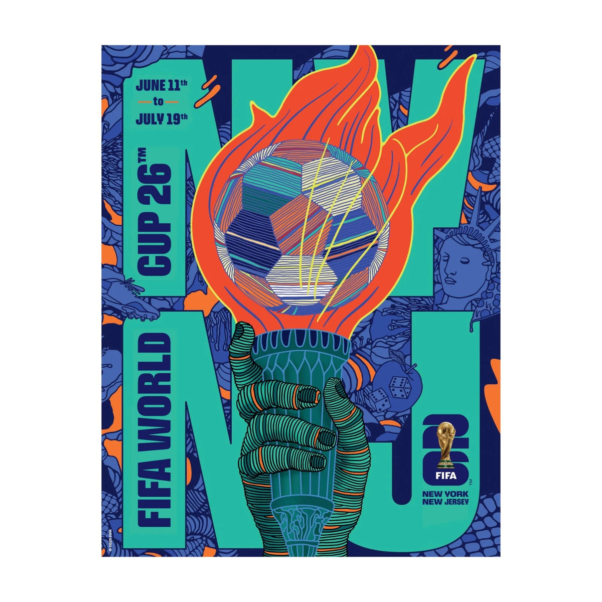 Set of 4 FIFA World Cup New York Host City Posters