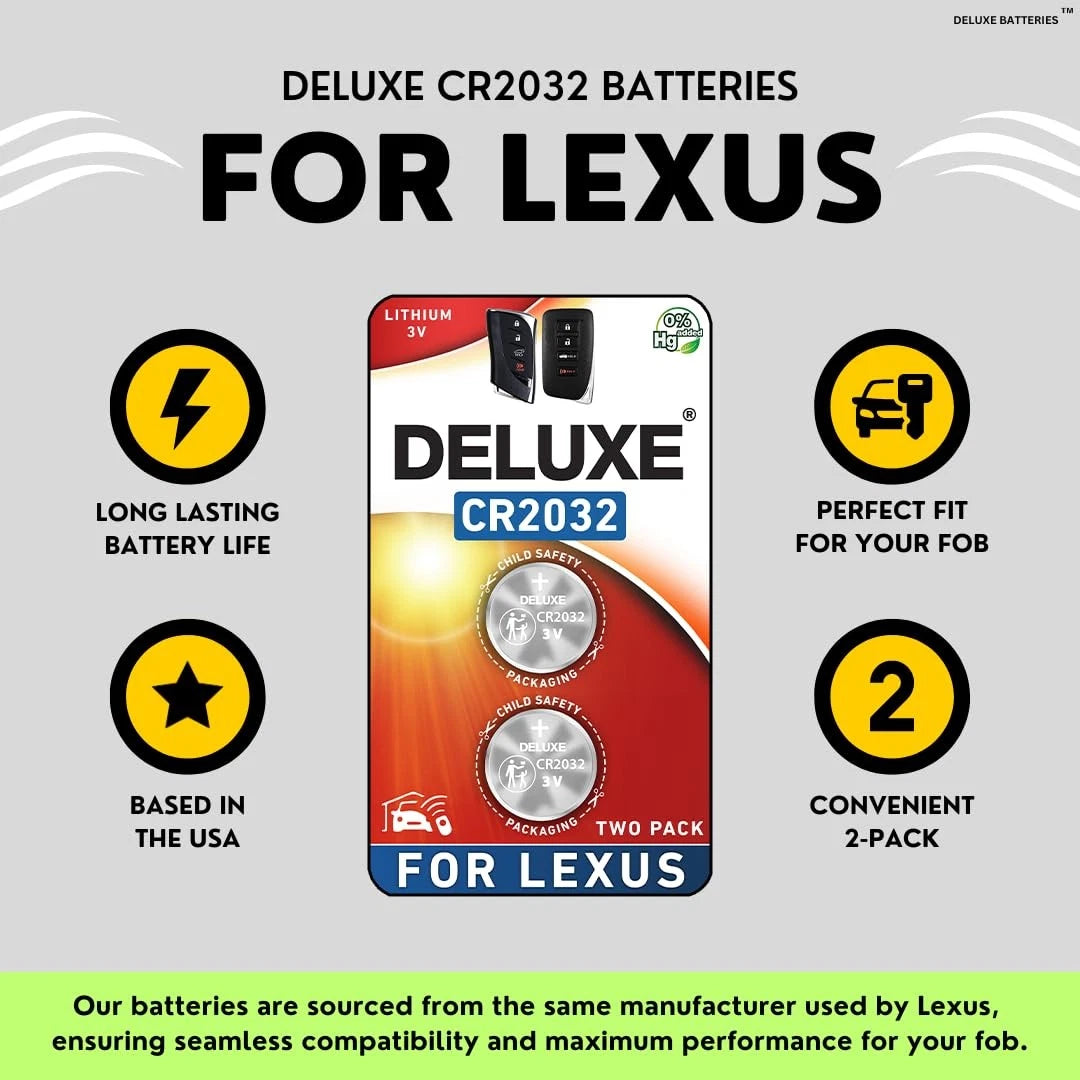 2X Key Fob Battery Replacement for Lexus RX ES NX IS UX GX RC GS LS