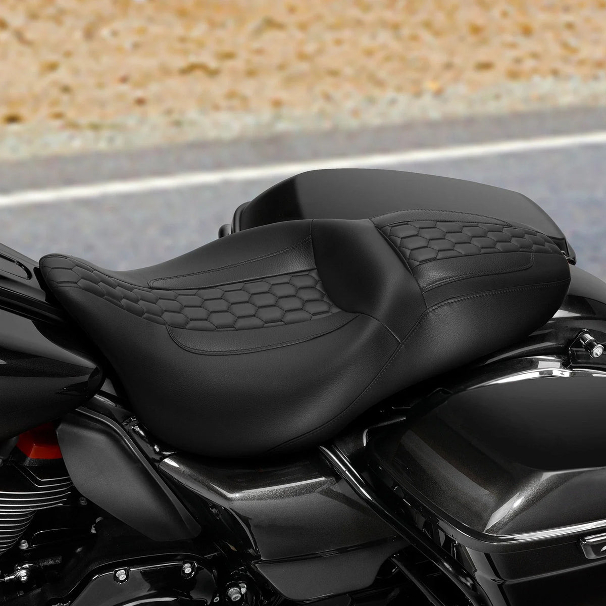 Black Driver & Passenger Seat for Harley Touring Street Road Glide (2009–2023)