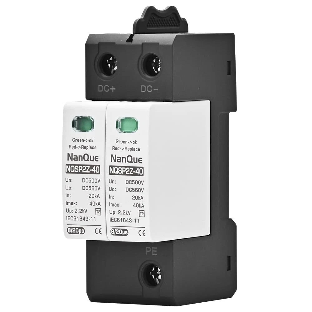 DC SPD Surge Protector for PV Systems 100V-1000V, 2-Pole 40kA T2