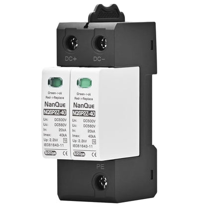 DC SPD Surge Protector for PV Systems 100V-1000V, 2-Pole 40kA T2