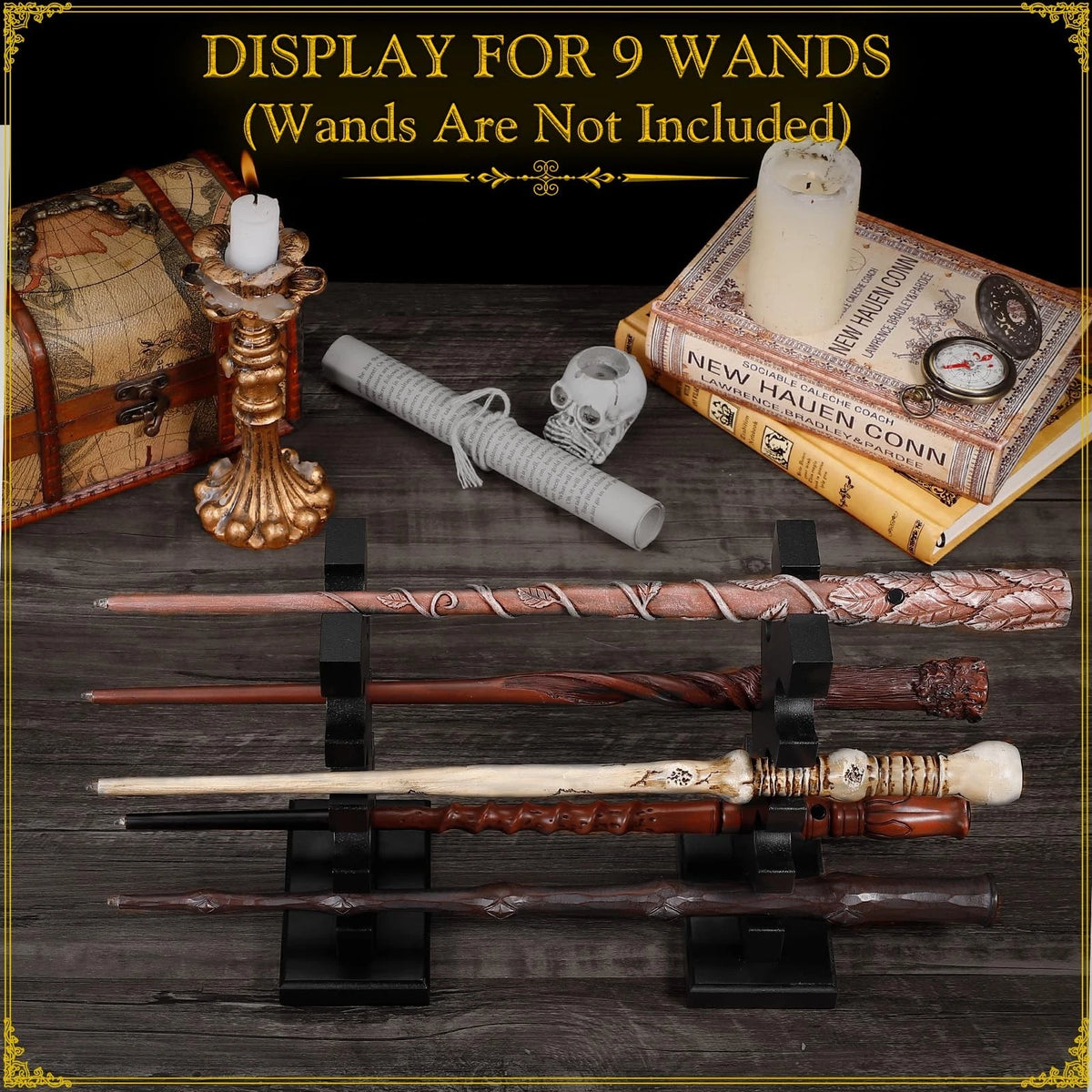 5-Tier Wooden Magic Wand Display Stand for Table Display