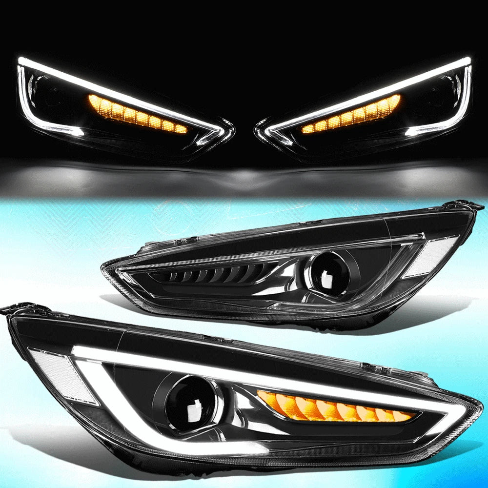 2X LED Halo Projector Headlights for Ford Focus (2015–2017) F1EZ-13008-A, FO2502339