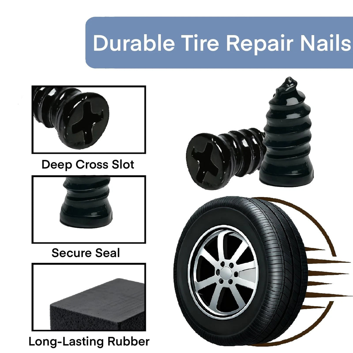 20 PCS Tire Repair Screws for Universal Use (No Specific Years)