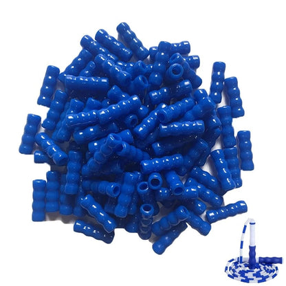 50 Pack Beaded Jump Rope Beads Replacement Tangle-Free Segmented Blue