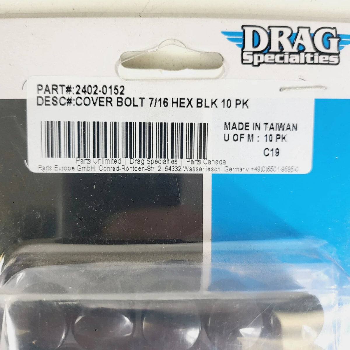 10X Bolt and Screw Cover for Harley (2402-0152) Black