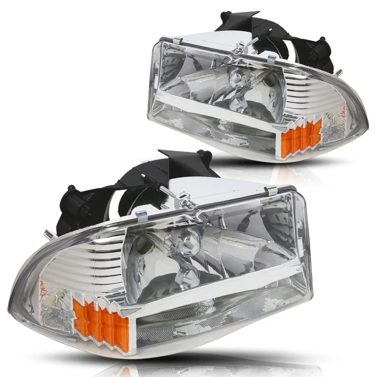 Bumper Headlight Lamp Chrome Housing Amber Corner for Dodge Dakota/Durango (1997–2004)
