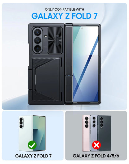 Samsung Galaxy Z Fold 7 Case with Card Holder and Kickstand (2023)