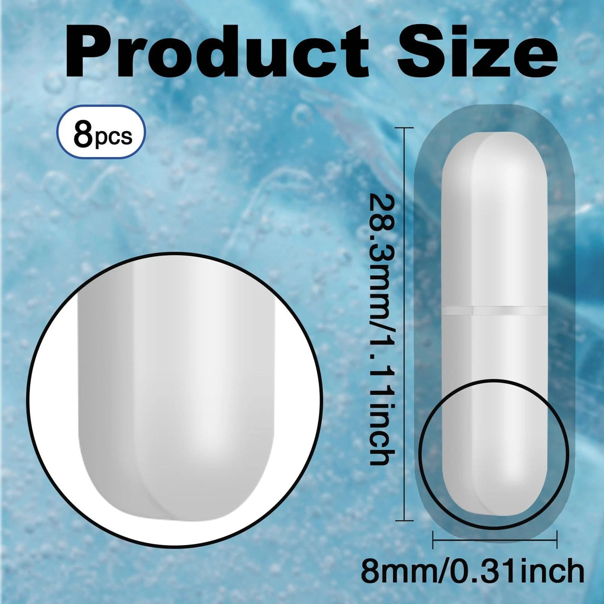 8Pcs Magnetic Stir Bar for Laboratory Use (30mm PTFE Coated)