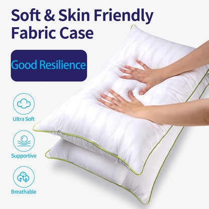 2X King Size Bed Pillows for Sleeping (Pack 2) - White
