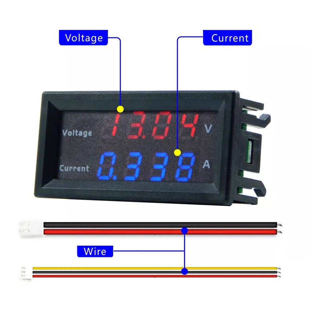 2X M4430 DC 200V Digital Voltmeters LED Display Panel Meter